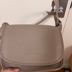 Longchamp Le Foulonne Elegant Taupe Leather Crossbody Bag